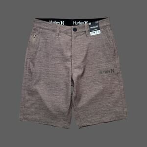 Hurley Essential Heather Hybrid Walk Short Brown Size 28 NWT